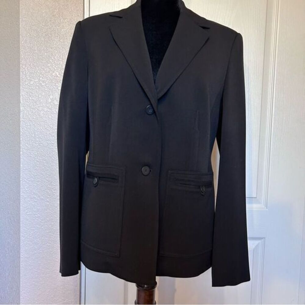 Vintage Grace Women's Black Classic 2 Button‎ Blazer Size 8 Made in Hong Kong